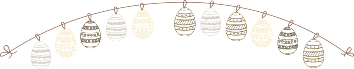 Garland for Easter with eggs.