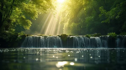 Fotobehang waterfall in jungle © ThKimNgn