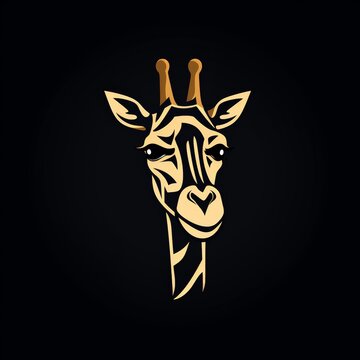 Flat logo vector logo of giraffe distinctive flat giraffe logo for a creative studio, highlighting its unique features