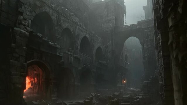 Labyrinth of Shadows: Unveiling the Dark Fantasy Cityscape. Generative ai