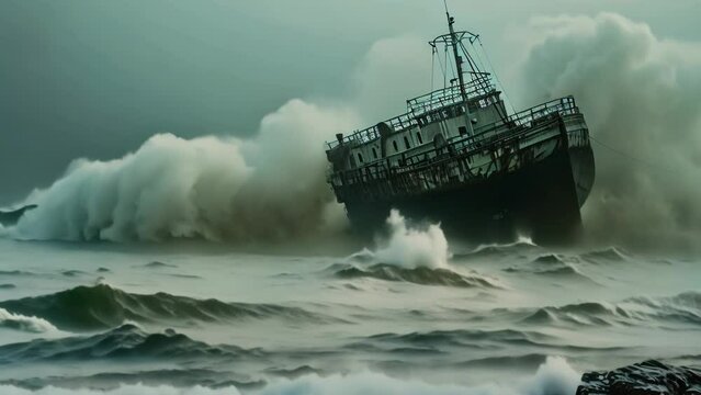 Shipwreck Chronicles: Coastal Disaster. Generative ai