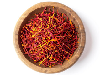Naklejka premium Saffron isolated on white background in minimalist style. 