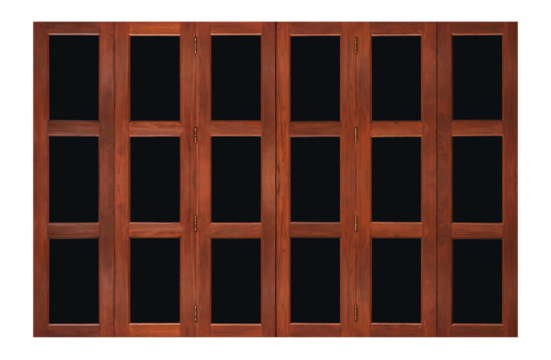 Wood and glass folding door