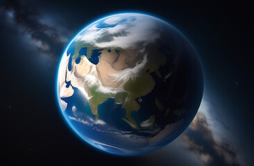 Day half of the Earth from space. Europe. Earth day concept