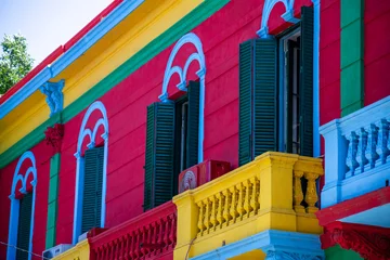 Poster Detail of colorful building at Caminito street in La Boca, Buenos Aires, Argentina.. © Casa.da.Photo