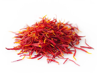 Naklejka premium Saffron isolated on white background in minimalist style. 