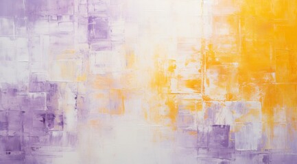 an abstract painting of yellow and purple colors