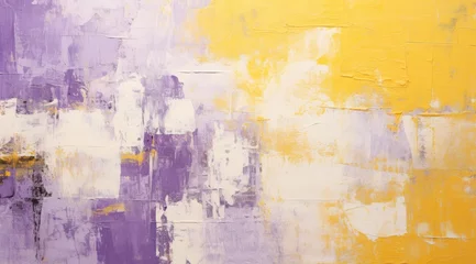 Printed roller blinds Old dirty textured wall an abstract painting of yellow and purple colors