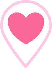 Pin Location and heart icon 