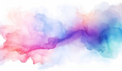 Colorful watercolor stain isolated on a white background, Abstract colorful complementary color art painting illustration texture. watercolor swirl waves liquid splashes, watercolor splash background - obrazy, fototapety, plakaty