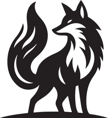 Fox silhouette vector drawing image