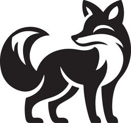 Obraz premium Fox silhouette vector drawing image