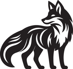 Fox silhouette vector drawing image