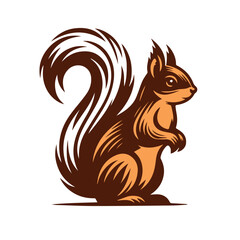 Cute squirrel cartoon vector Vintage t sahirt Design