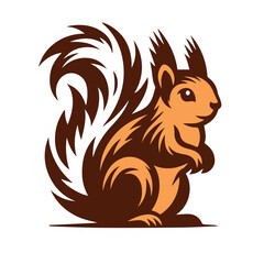 Cute squirrel cartoon vector Vintage t sahirt Design