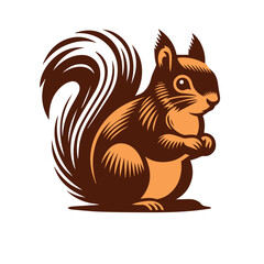 Cute squirrel cartoon vector Vintage t sahirt Design