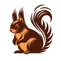 Cute squirrel cartoon vector Vintage t sahirt Design