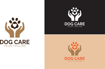 dog care logo,pet logo,dog paw logo