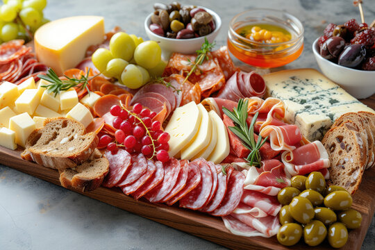 Delicious French Charcuterie Platter!, street food and haute cuisine