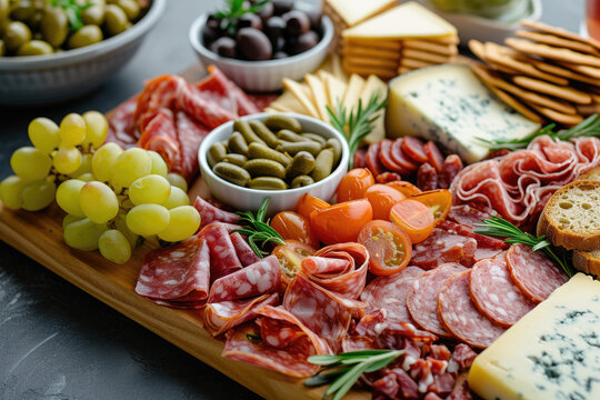 Delicious Charcuterie Platter Delight, street food and haute cuisine