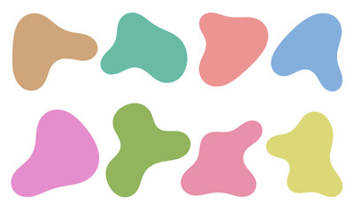 Various of colorful blob flat shapes