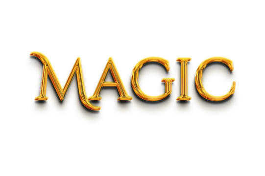 Magic 3d text effect transparent background
