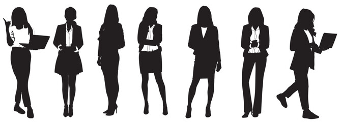 business women set silhouette