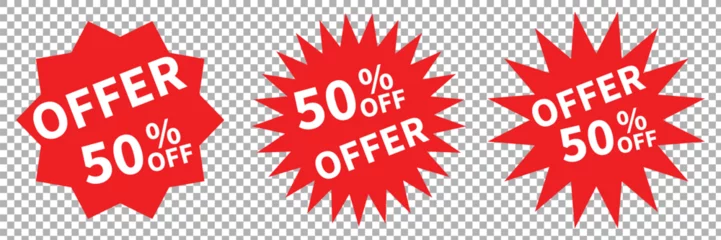 Foto op Canvas 50 percent off sticker. Authentic design graphic stamp, Special offer, Holiday Sale Banner, 50% OFF Special Offer Ad. Discount Promotion Vector Banner. Price Discount Offer.19 © koushik