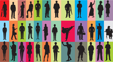 silhouettes of occupations