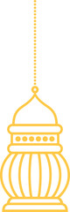 Hanging gold Islamic lantern decoration for Ramadan Kareem Islamic festival