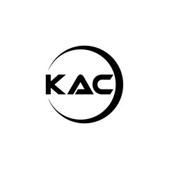 KAC letter logo design with white background in illustrator, cube logo, vector logo, modern alphabet font overlap style. calligraphy designs for logo, Poster, Invitation, etc.