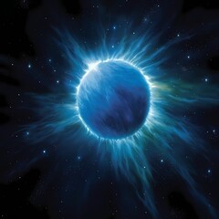 Radiant Blue Star in Space