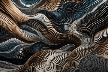 Abstract art that's both wavy and trendy, with a focus on unique textures