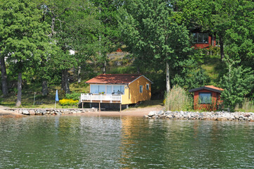 Sweden, picturesque house on a little island near Stockholm