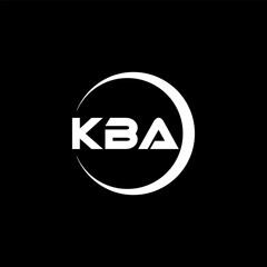 KBA letter logo design with black background in illustrator, cube logo, vector logo, modern alphabet font overlap style. calligraphy designs for logo, Poster, Invitation, etc.