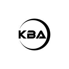 KBA letter logo design with white background in illustrator, cube logo, vector logo, modern alphabet font overlap style. calligraphy designs for logo, Poster, Invitation, etc.