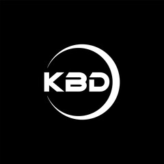KBD letter logo design with black background in illustrator, cube logo, vector logo, modern alphabet font overlap style. calligraphy designs for logo, Poster, Invitation, etc.