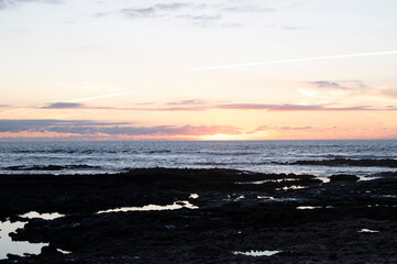 Sonnenuntergang am atalantik auf fuerteventura