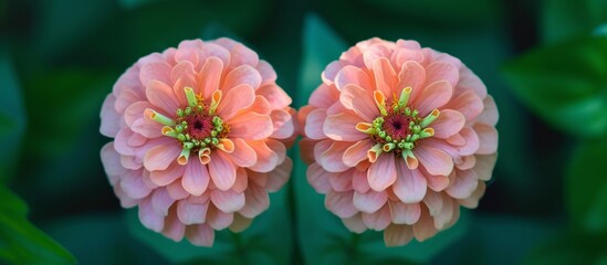 Double the Delight: Pink Zinni Garden Blooms in Double the Glory
