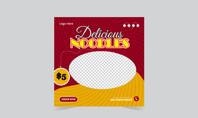 delicious noodles social media post design