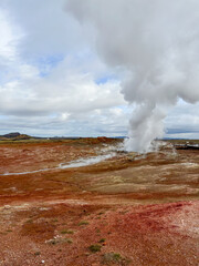 Steamy volcanic flats in Iceland
