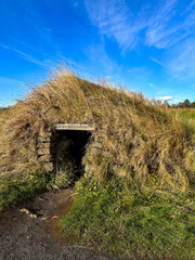 Turf grass house in Iceland, torfb&aelig;ir