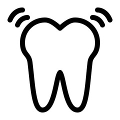loose tooth line icon