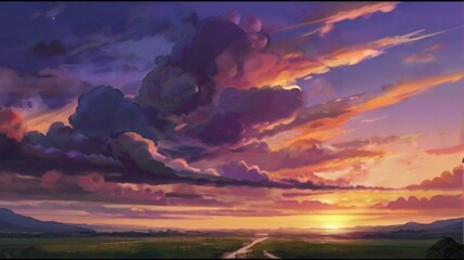 sunset in the mountains