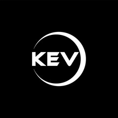 KEV letter logo design with black background in illustrator, cube logo, vector logo, modern alphabet font overlap style. calligraphy designs for logo, Poster, Invitation, etc.