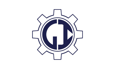 LI initial letter mechanical circle logo design vector template. industrial, engineering, servicing, word mark, letter mark, monogram, construction, business, company, corporate, commercial, geometric