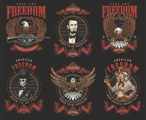 Veterans Day USA set flyers