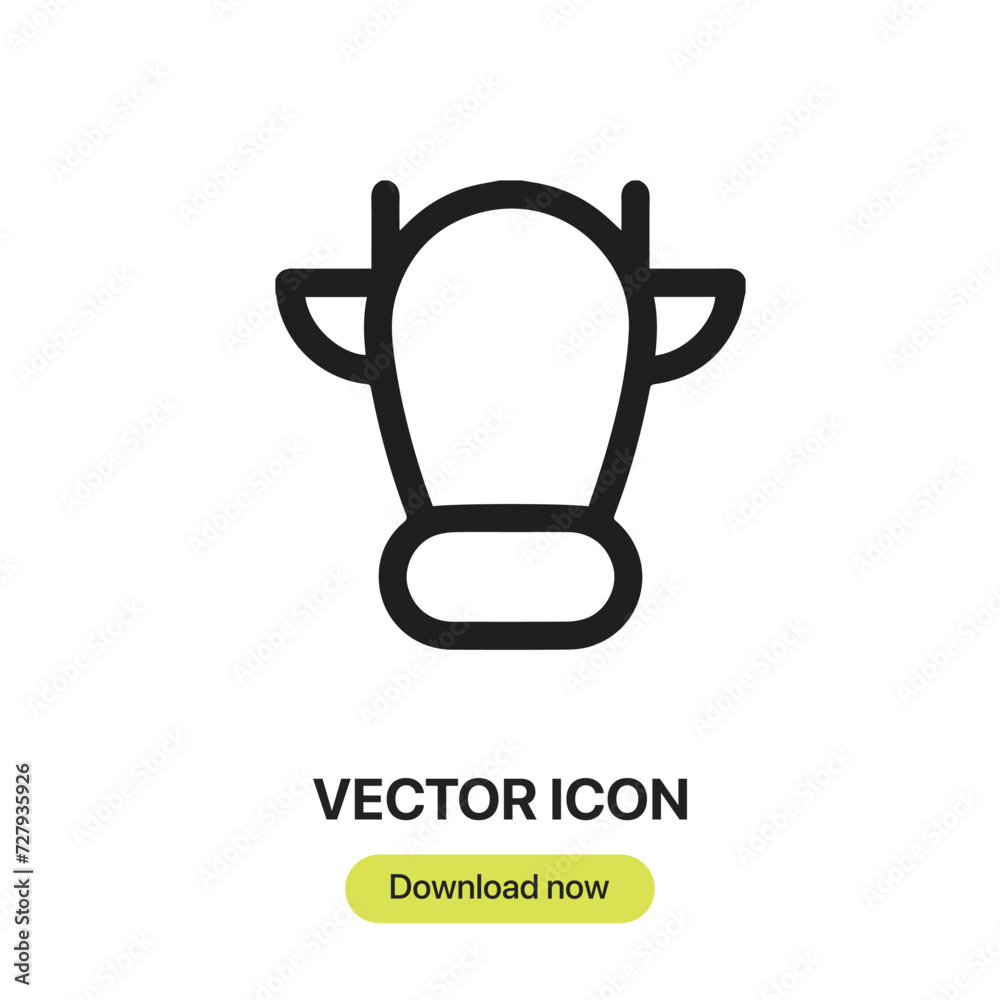 Aufkleber Cow icon vector. Linear-style sign for mobile concept and web design. Cow symbol illustration. Pixel vector graphics - Vector.	
