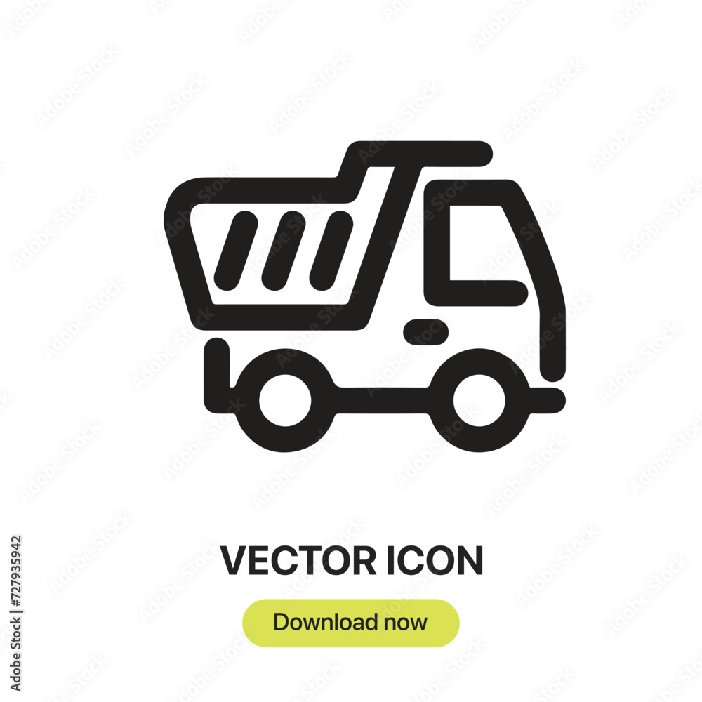 Aufkleber Tipper icon vector. Linear-style sign for mobile concept and web design. Tipper symbol illustration. Pixel vector graphics - Vector.	
