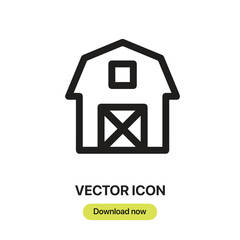 Barn icon vector. Linear-style sign for mobile concept and web design. Barn symbol illustration. Pixel vector graphics - Vector.	
